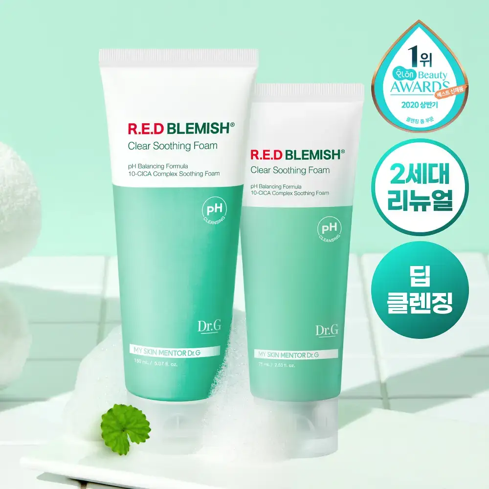 [증정/약산성] 닥터지 약산성 레드 블레미쉬 클리어 수딩 폼 기획2종 택 1(150ml+75ml/150ml+150ml)
